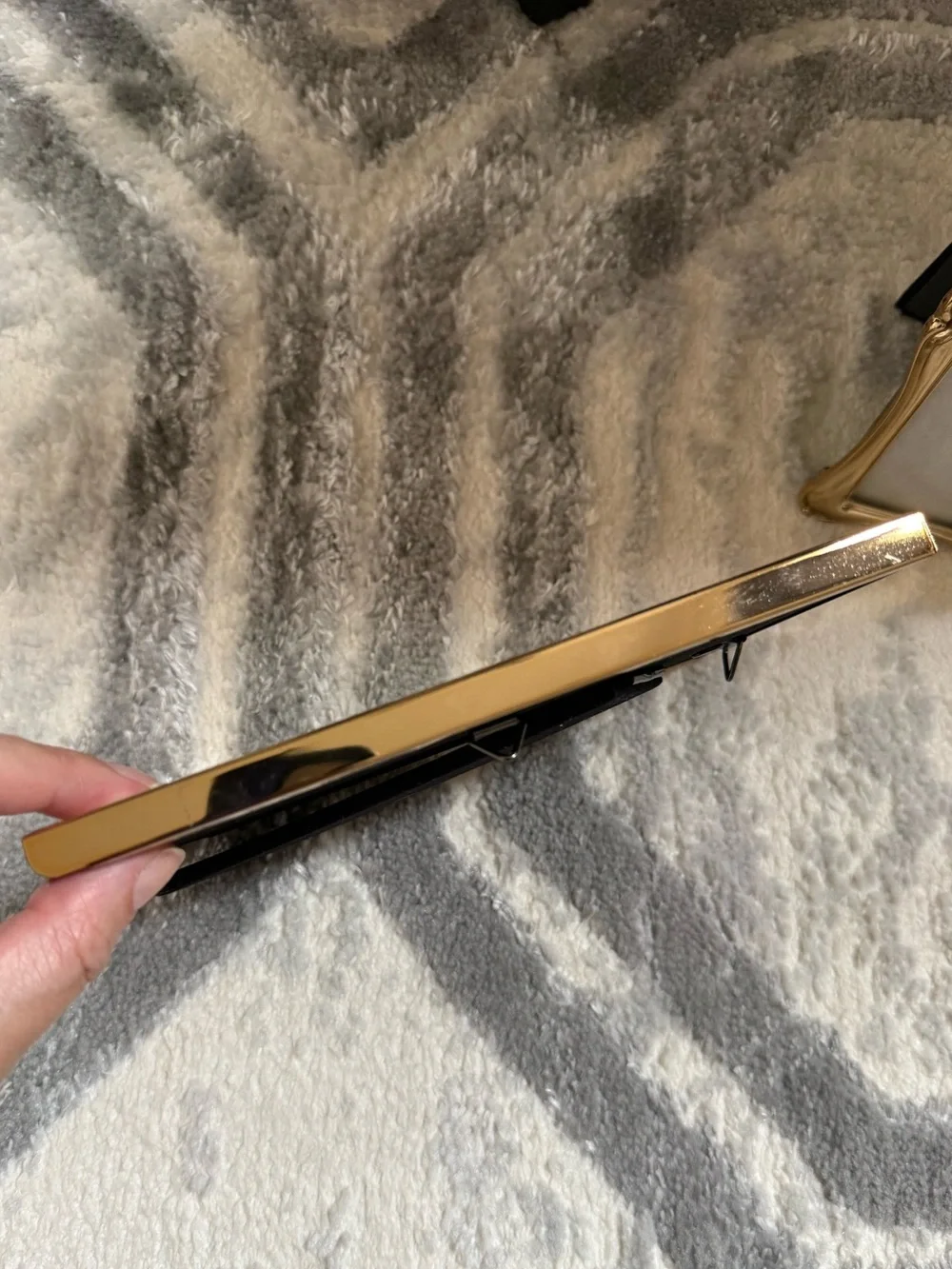 Lawrence Frames Polished Ivory Enamel Gold Metal Picture Frame